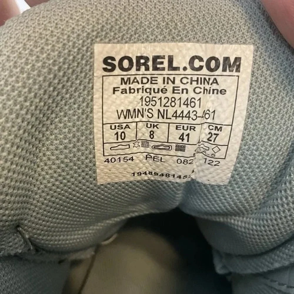Sorel‎ Out N About Blue Lace Up Ankle Wedge Booties Women 10 China Suede/Leather